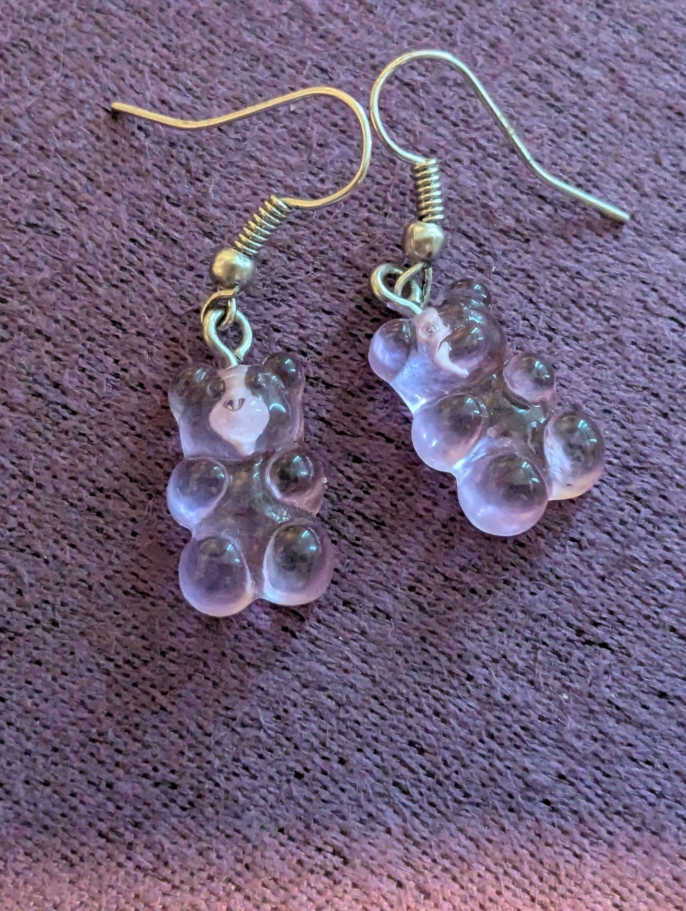 Gummy Bear Dangle Earrings - Light Purple